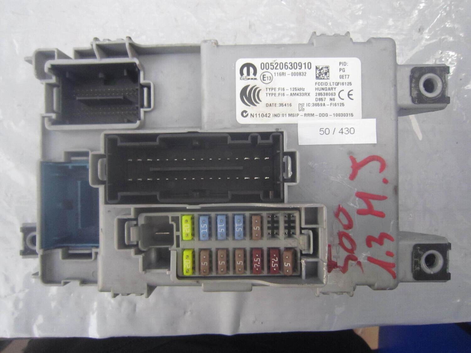 50-430 Body Computer Mopar 28538063   00520630910    ALFA ROMEO / FIAT / LANCIA Diesel 500