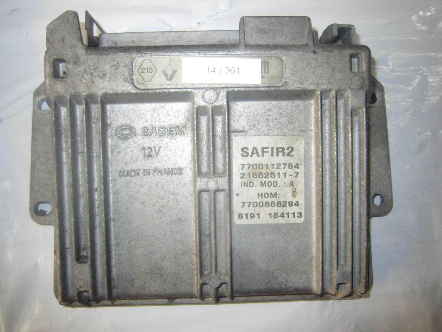 14-361 Centralina Motore Sagem SAFIR 2 SAFIR2 7700112764 21652511-7 7700868294   RENAULT BENZINA CLIO