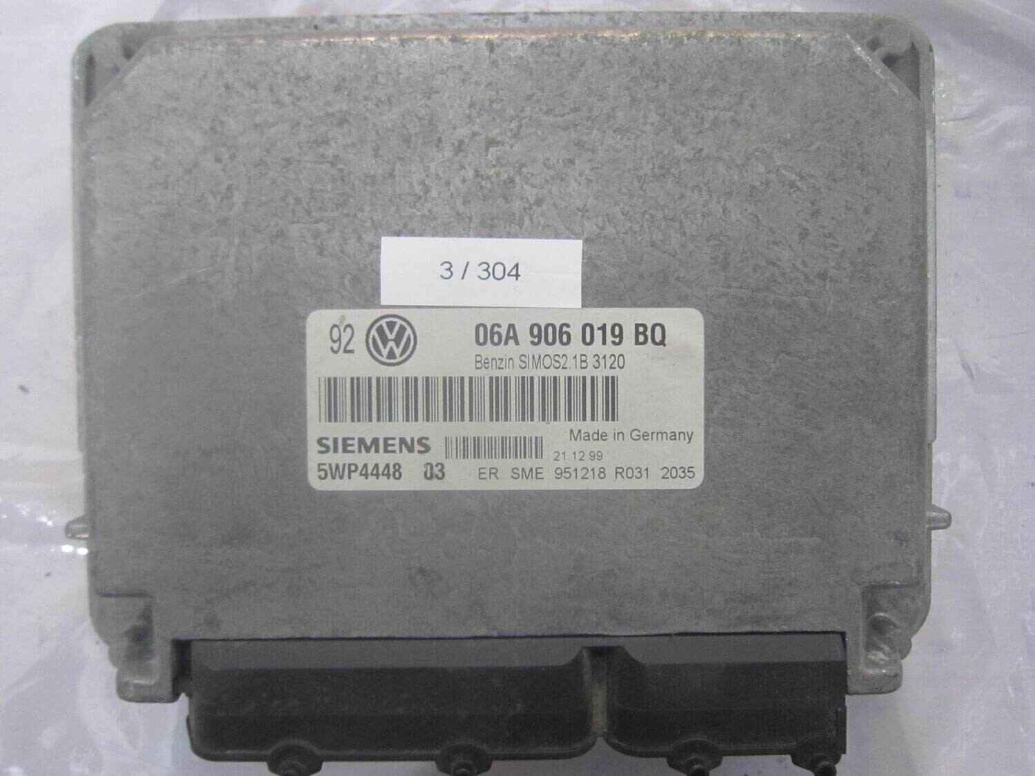 3-304 Centralina Motore Siemens 5WP4448 03 5WP444803 06A 906 019 BQ SIMOS 2.1B   VOLKSWAGEN Benzina VARIE