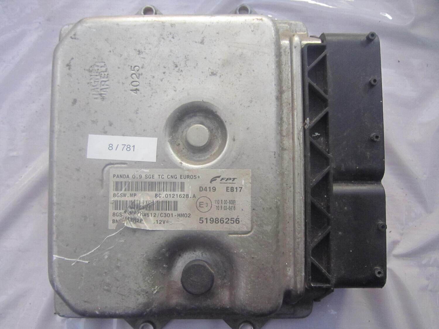 8-781 Centralina Motore Magneti Marelli 51986256   8GSW.MP BC.0121628.A PANDA 0.9 SGE HW612/C301-HM02 ALFA ROMEO / FIAT / LANCIA BENZINA  PANDA