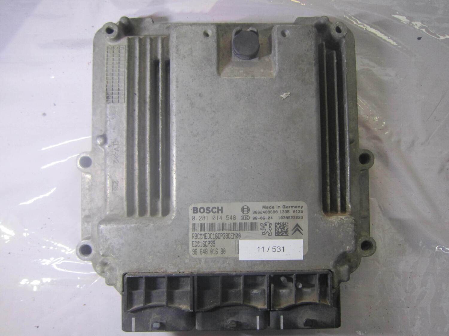 11-531 Centralina Motore Bosch 0 281 014 548 0281014548 9664801680 1039S22223 EDC16CP39  CITROEN / PEUGEOT DIESEL 807