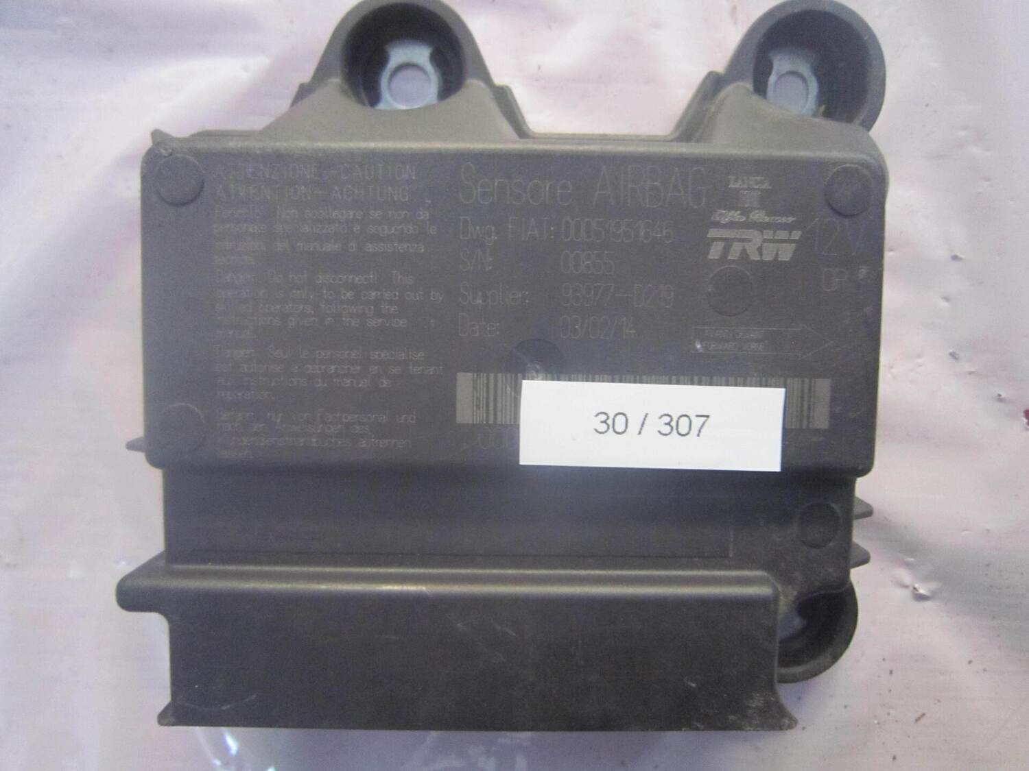 30-307 Centralina Airbag TRW 00051951646   93977-D219    ALFA ROMEO / FIAT / LANCIA  PANDA