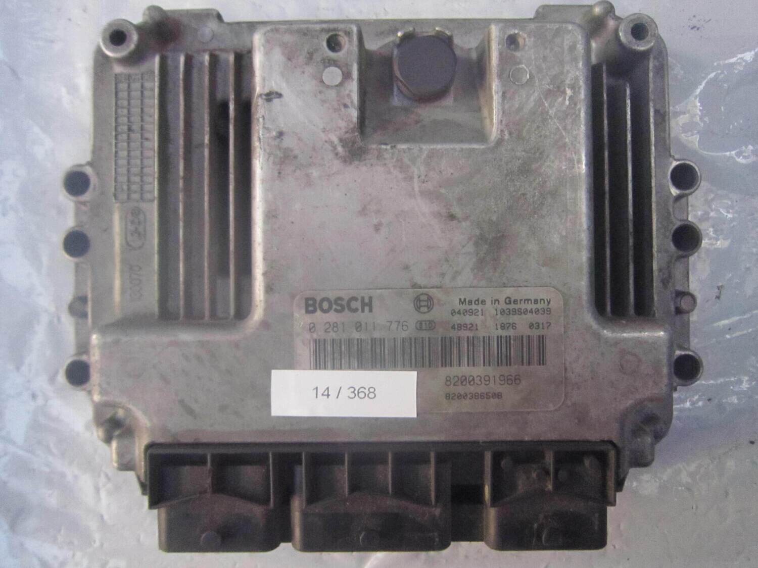 14-368 Centralina Motore Bosch 0 281 011 776 0281011776 8200391966 1039S04039 8200386508  RENAULT DIESEL MEGANE