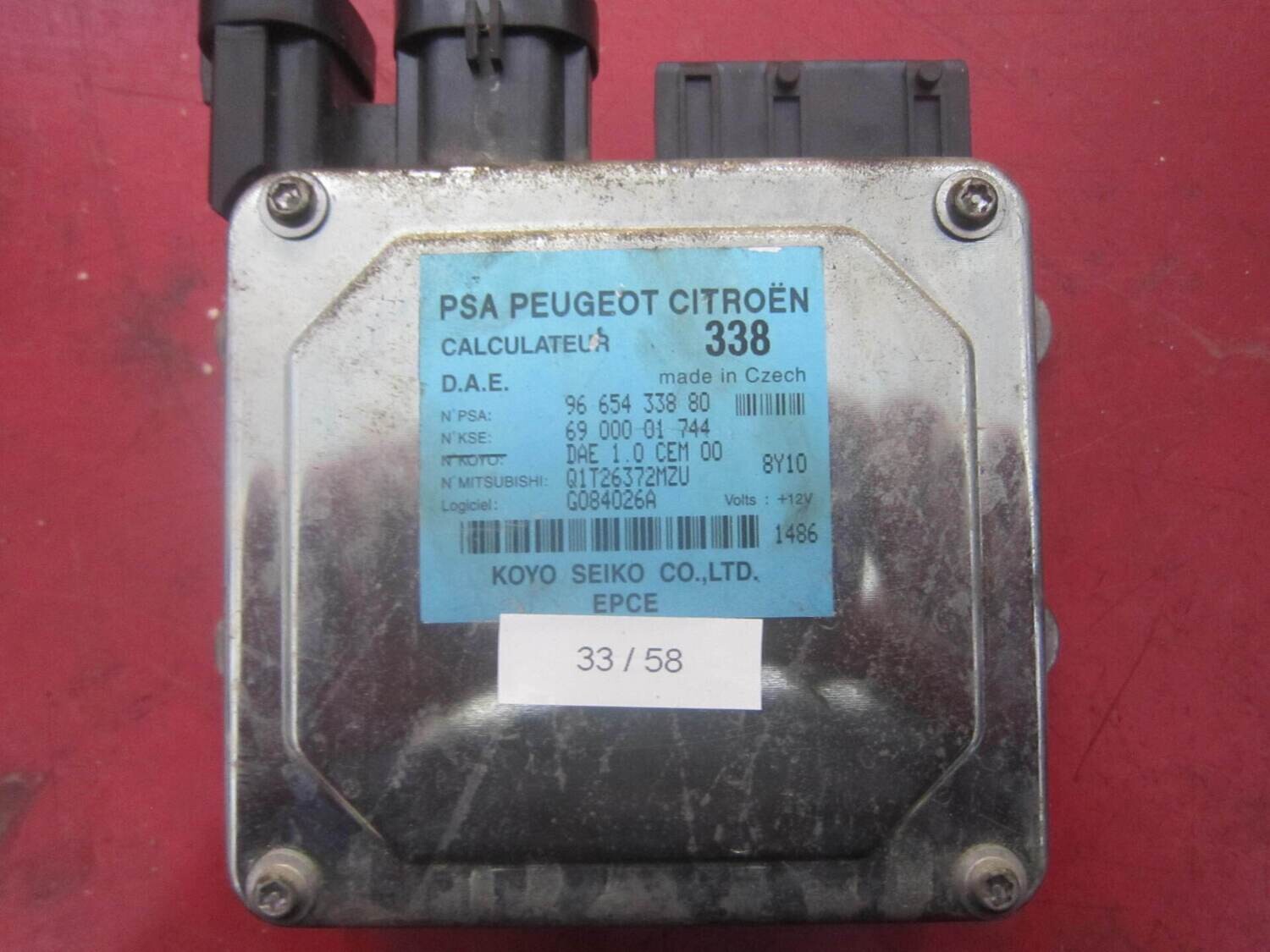 33-58 Centralina Servosterzo / Angolo Sterzata Koyo 96 654 338 80 9665433880 69 000 01 744 DAE 1.0 CEM 00 Q1T26372MZU  CITROEN / PEUGEOT  VARIE