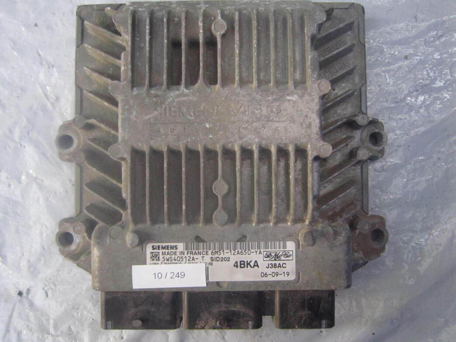 10-249 Centralina Motore Siemens 5WS40512A-T 5WS40512AT 6M51-12A650-YA 4BKA  J38AC SID 202  FORD DIESEL FOCUS