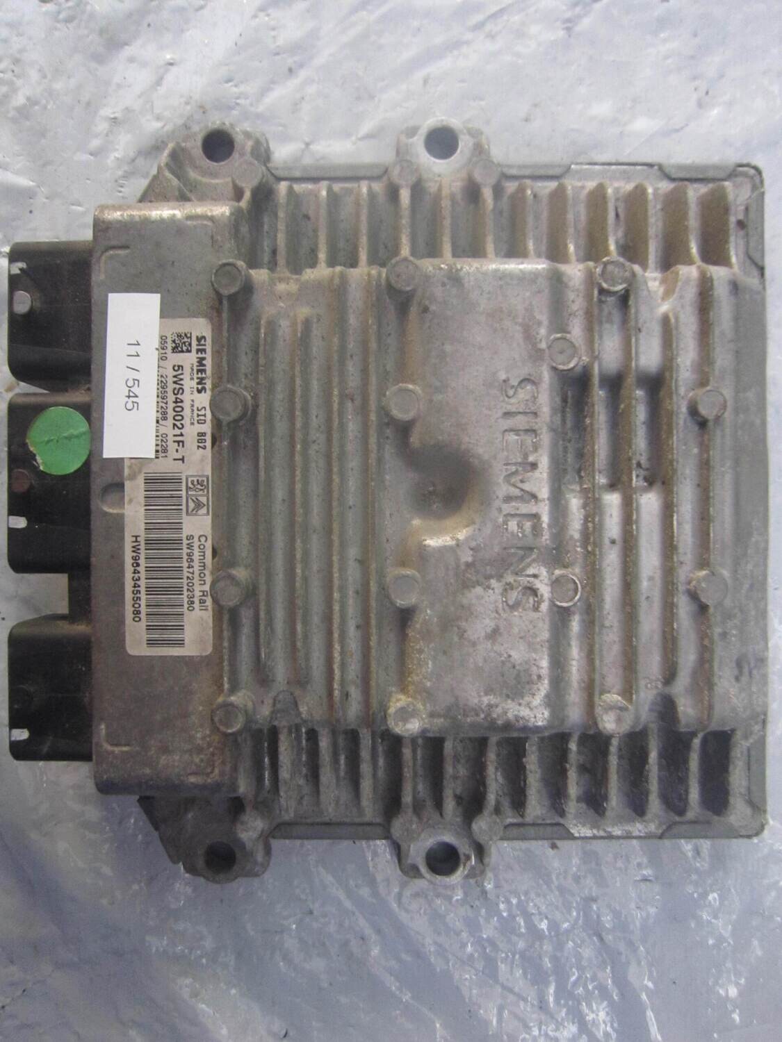 11-545 Centralina Motore Siemens 5WS40021F-T 5WS40021FT HW9643455080 SW9647202380 SID 802  CITROEN / PEUGEOT DIESEL C 3