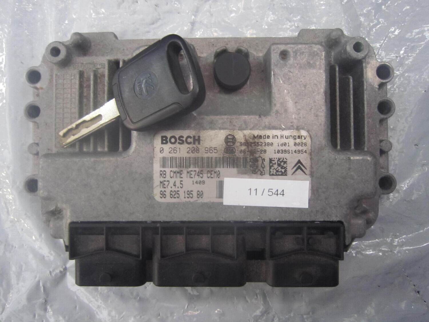 11-544 Centralina Motore Bosch 0 261 208 965 0261208965 9662519580 1039S14954 ME7.4.5  CITROEN / PEUGEOT Benzina VARIE