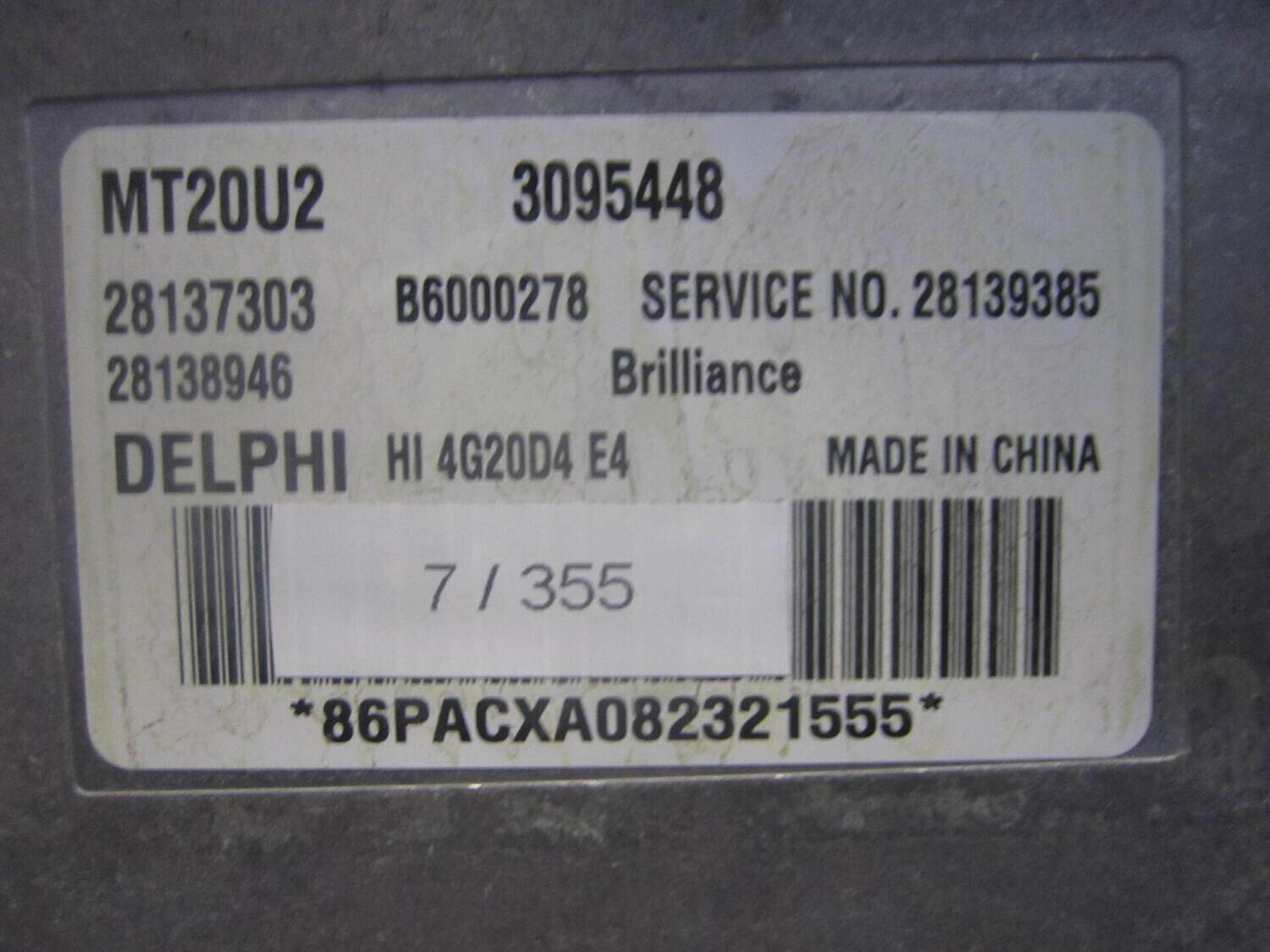 7-355 Centralina Motore Delphi 3095448   MT20U2 28137303 28139385 28138946 GREAT WALL Benzina HOVER