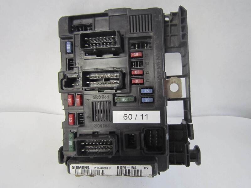 60-11 Scatola Fusibili Siemens T118470004   BSM -B4 9643498780-00   CITROEN / PEUGEOT BENZINA 206