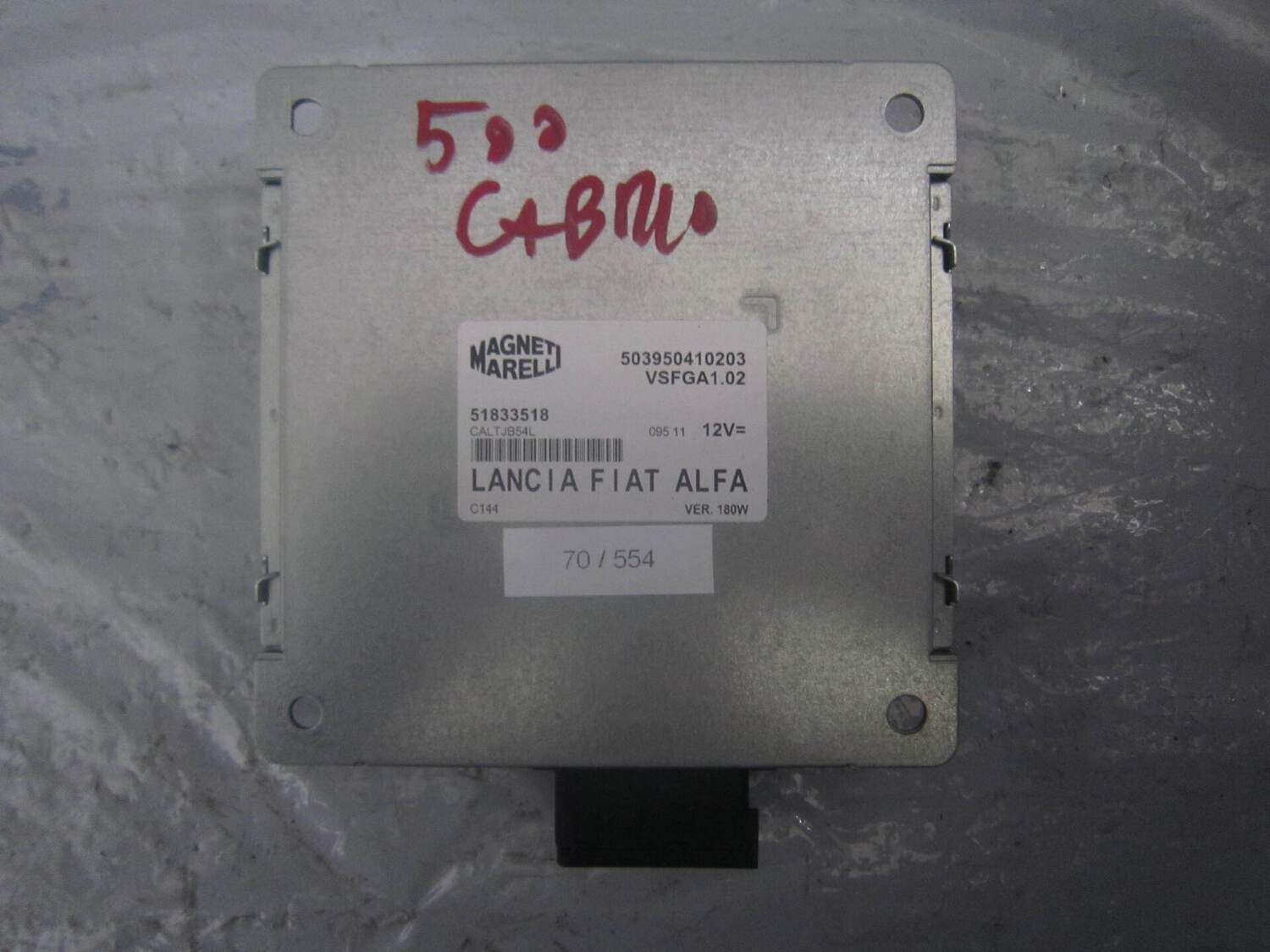 70-554 Modulo Nav Radio Cd Player Magneti Marelli 51833518   503950410203 VSFGA1.02 180W   FIAT  500