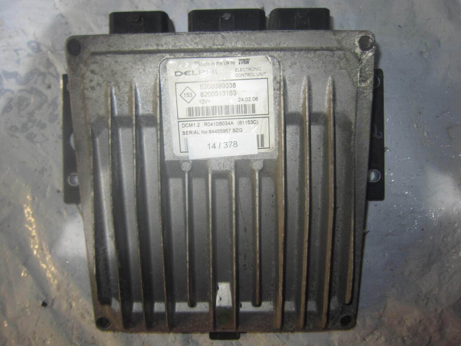 14-378 Centralina Motore Delphi R0410B034A   8200399038 8200513163 DCM1.2  RENAULT DIESEL MODUS