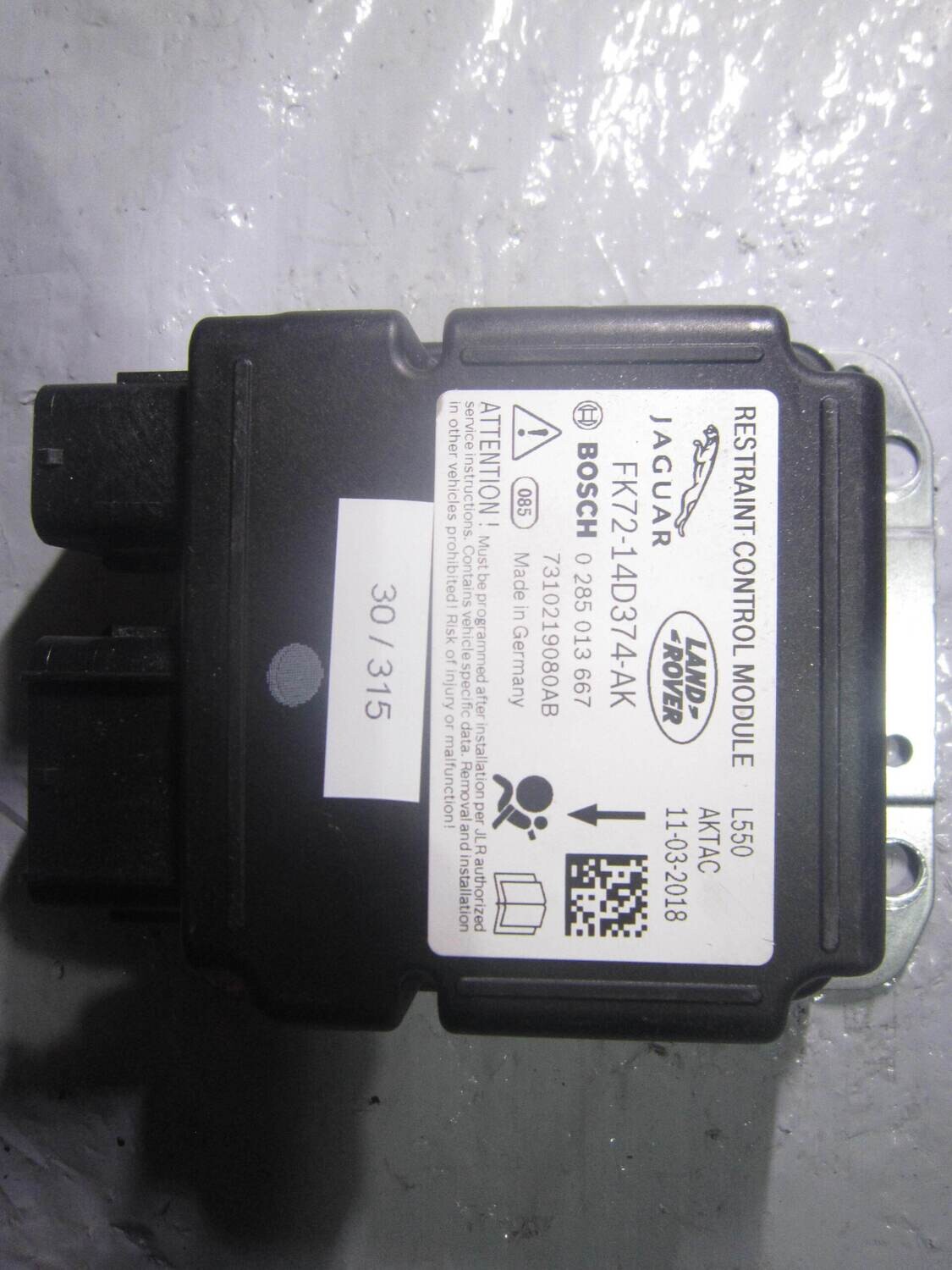 30-315 Centralina Airbag Bosch 0 285 013 667 0285013667 FK72-14D374-AK    LAND ROVER  DISCOVERY