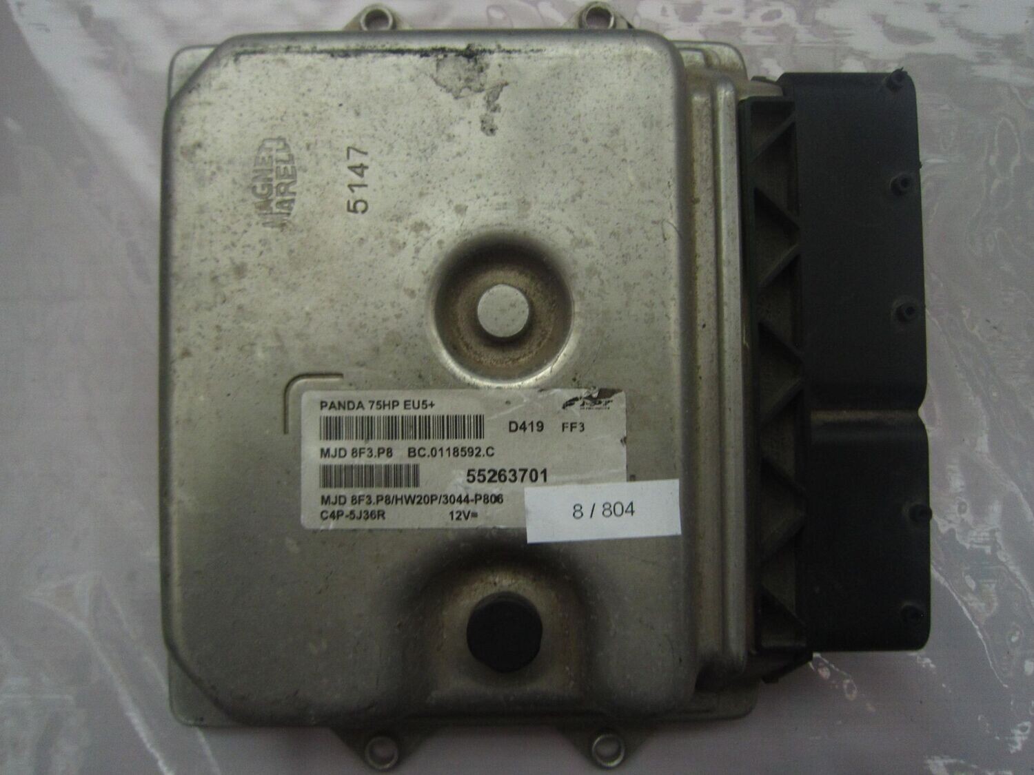 8-804 Centralina Motore Magneti Marelli 55263701   MJD 8F3.P8 BC.0118592.C PANDA 75HP EU5+ HW20P/3044-P806 FIAT DIESEL PANDA