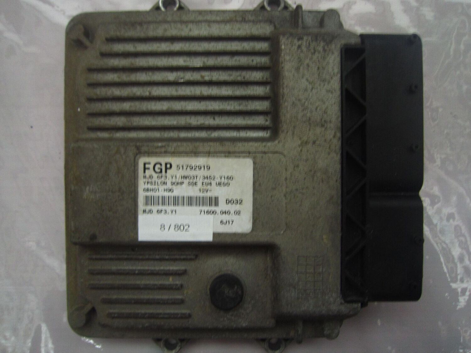 8-802 Centralina Motore Magneti Marelli 51792919   MJD 6F3.Y1  71600.040.02 HW03T/3452-Y160  LANCIA DIESEL YPSILON