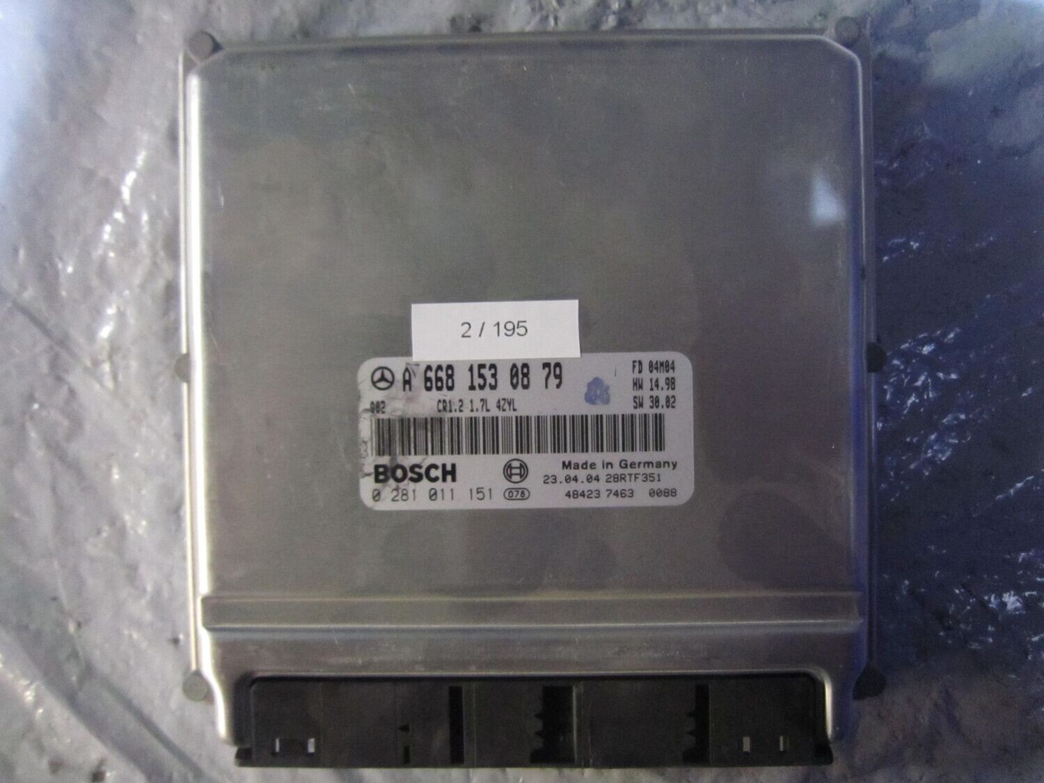 2-195 Centralina Motore Bosch 0 281 011 151 0281011151 A 668 153 08 79 28RTF351 CR1.2  1.7L  MERCEDES DIESEL CLASSE A