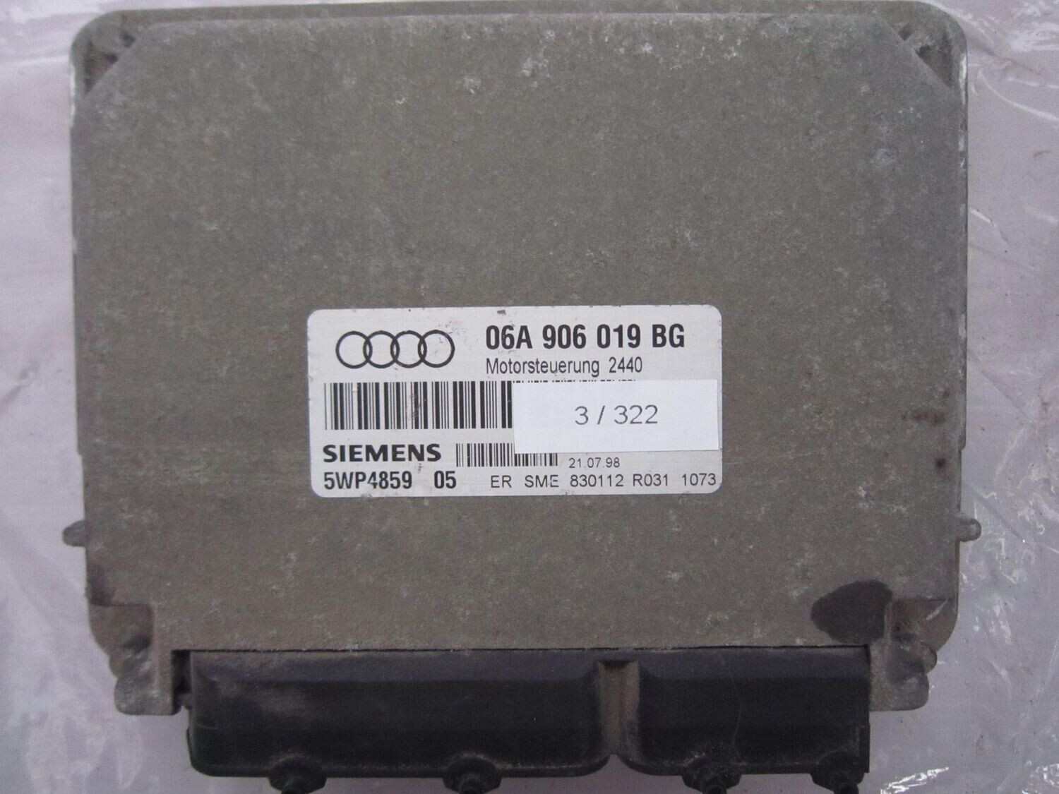 3-322 Centralina Motore Siemens 5WP4859 05 5WP485905 06A 906 019 BG    AUDI Benzina A 4