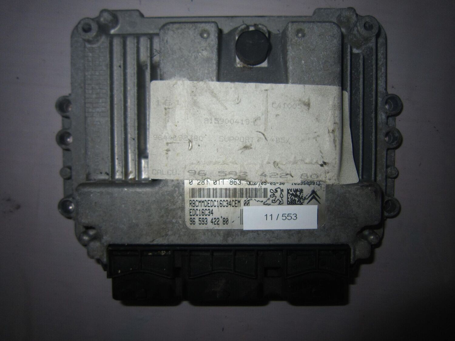11-553 Centralina Motore Bosch 0 281 011 863 0281011863 96 593 422 80 1039S09911 EDC16C34  CITROEN / PEUGEOT DIESEL VARIE