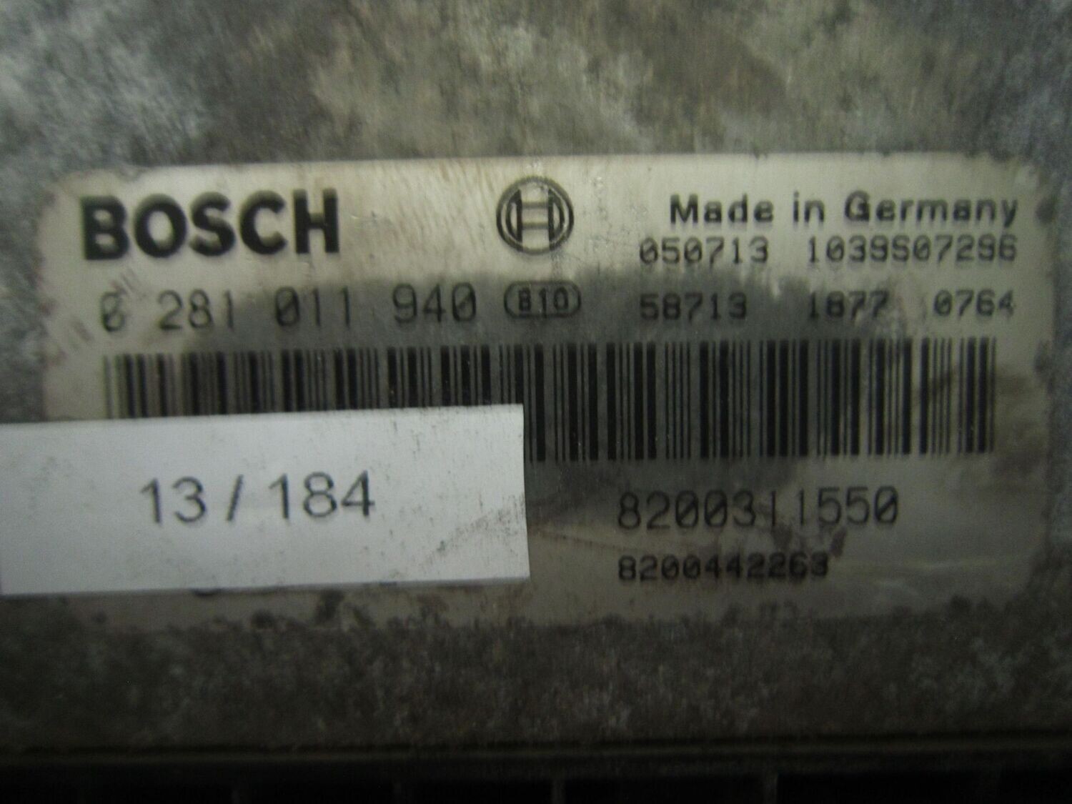 13-184 Centralina Motore Bosch 0 281 011 940 0281011940 8200311550 1039S07298   OPEL DIESEL MOVANO