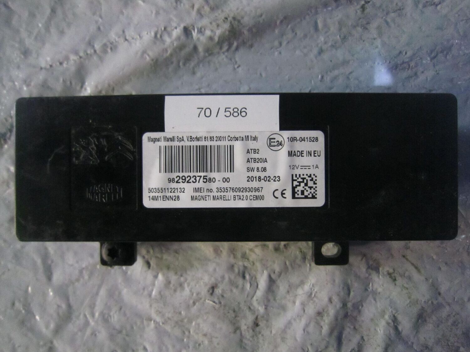70-586 Centralina Bluetooth Magneti Marelli 9829237580-00 982923758000     CITROEN / PEUGEOT  VARIE