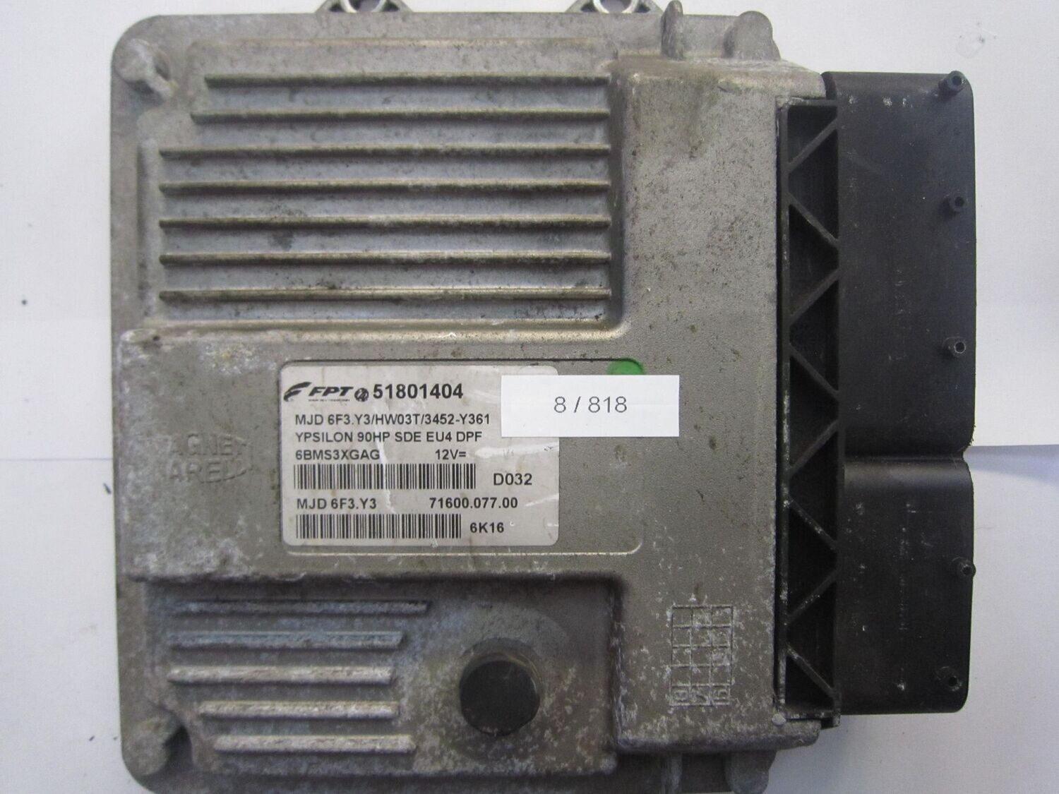 8-818 Centralina Motore Magneti Marelli 51801404   MJD 6F3.Y3  71600.077.00 HW03T/3452-Y361  LANCIA DIESEL YPSILON