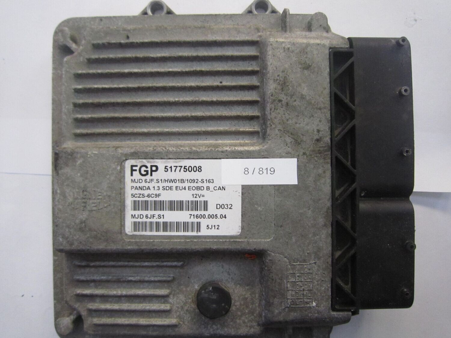8-819 Centralina Motore Magneti Marelli 51775008   MJD 6JF.S1  71600.005.04 HW01B/1092-S163  FIAT DIESEL PANDA