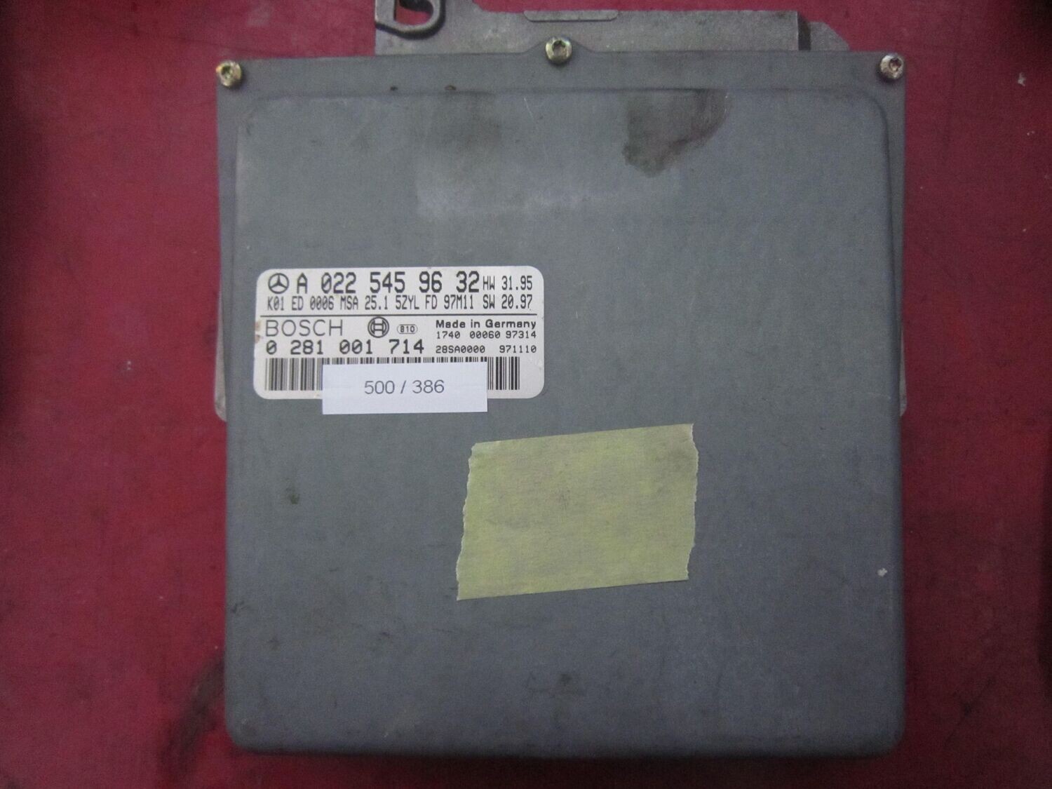 500-386 Centralina Motore Bosch 0 281 001 714 0281001714 A0225459632 MSA 25.1   MERCEDES Diesel CLASSE E