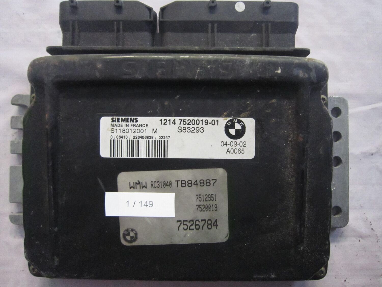 1-149 Centralina Motore Siemens S118012001 M S118012001M 7526784 S83293 1214 7520019-01  MINI BENZINA COOPER