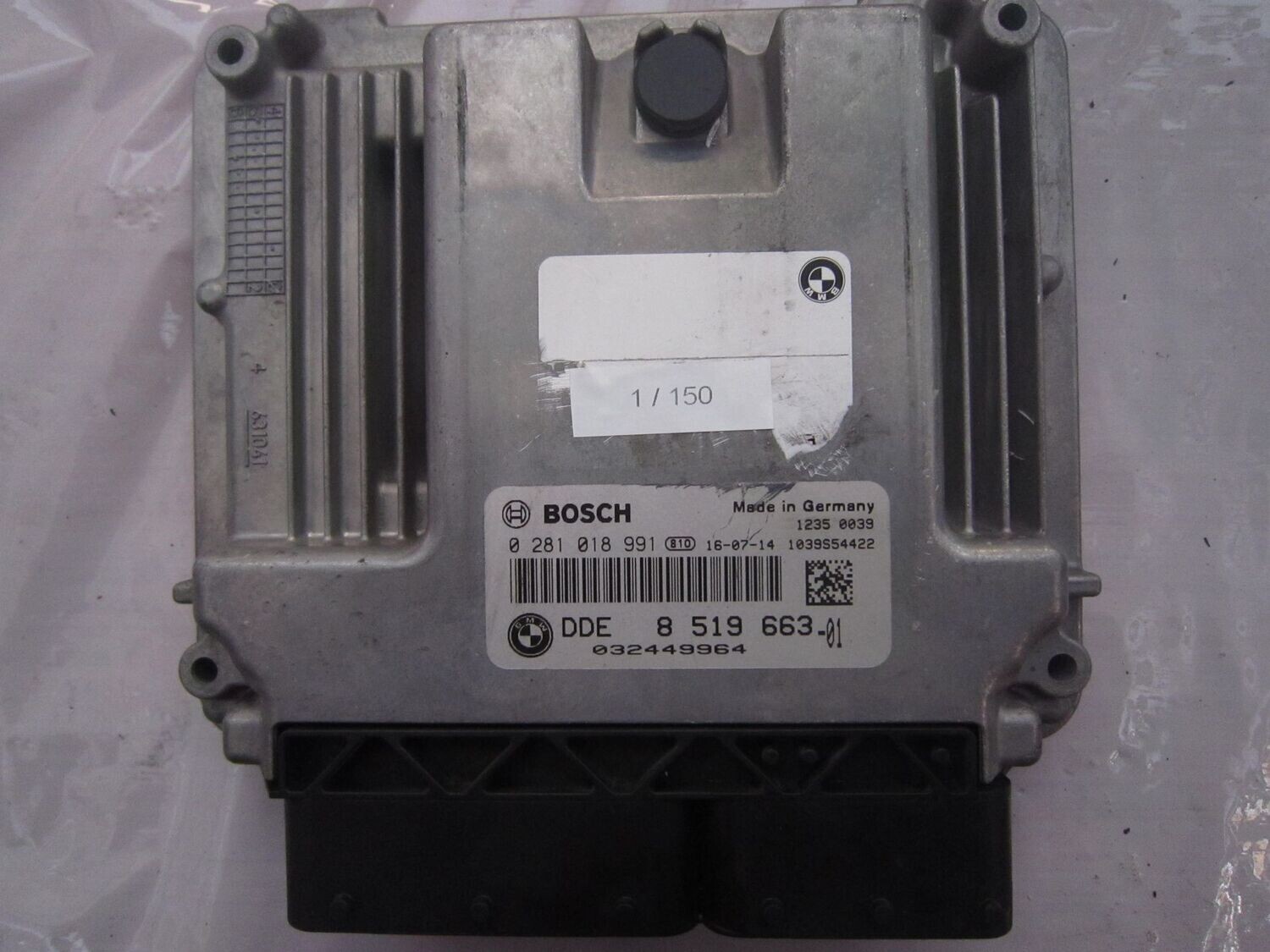 1-150 Centralina Motore Bosch 0 281 018 991 0281018991  1039S54422 DDE 8 519 663  MINI DIESEL COOPER