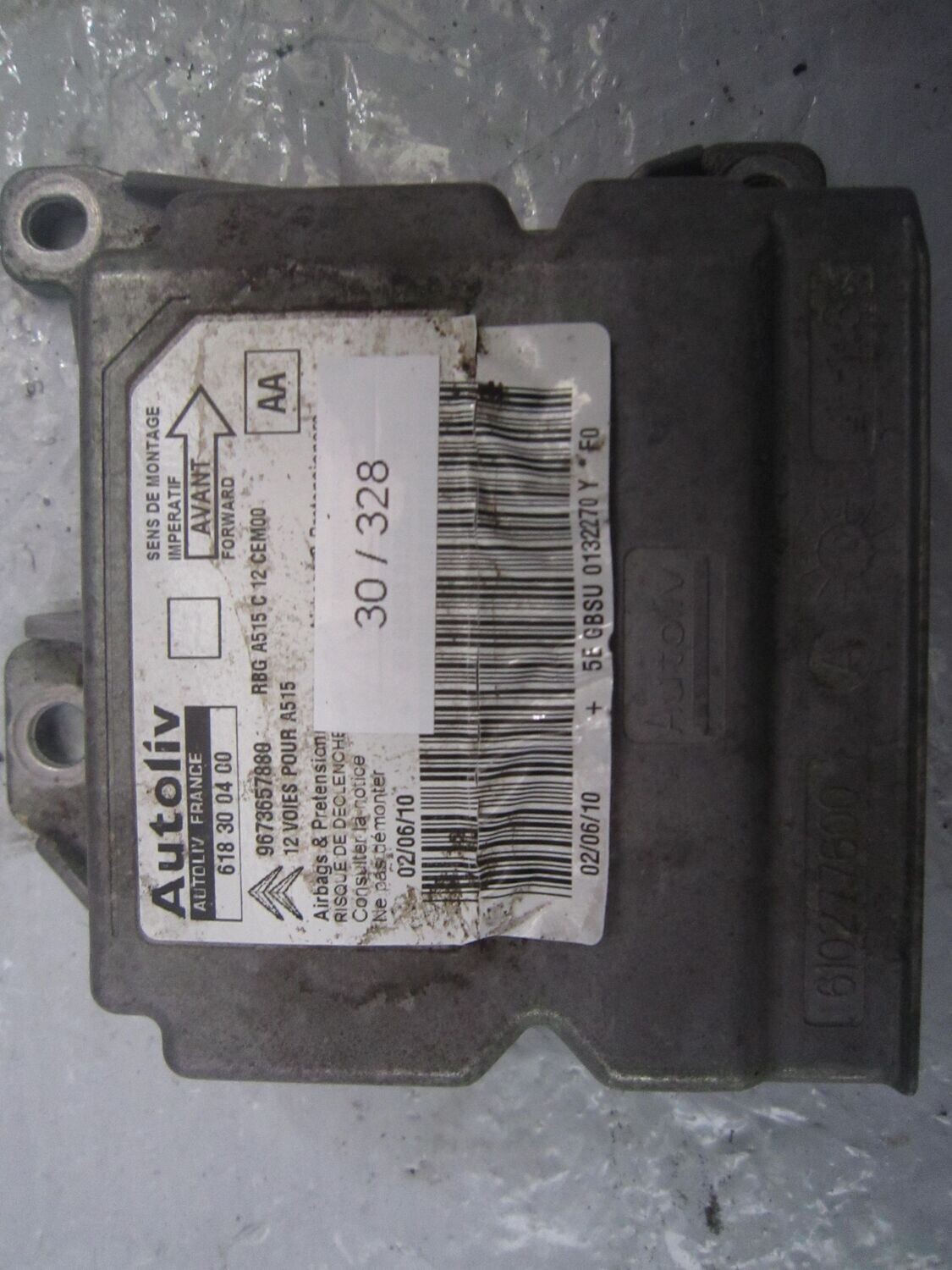 30-328 Centralina Airbag Autoliv 618 30 04 00 618300400 9673657880    CITROEN / PEUGEOT  C 3