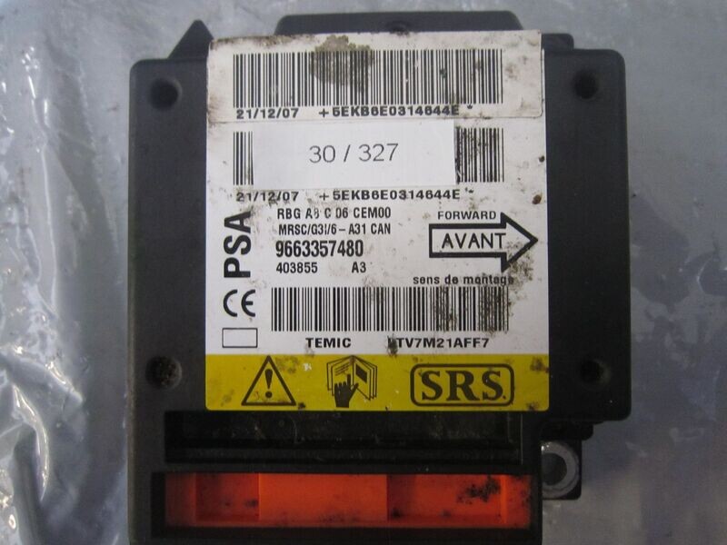 30-327 Centralina Airbag Temic  9663357480   403855 A3   CITROEN / PEUGEOT  C 3
