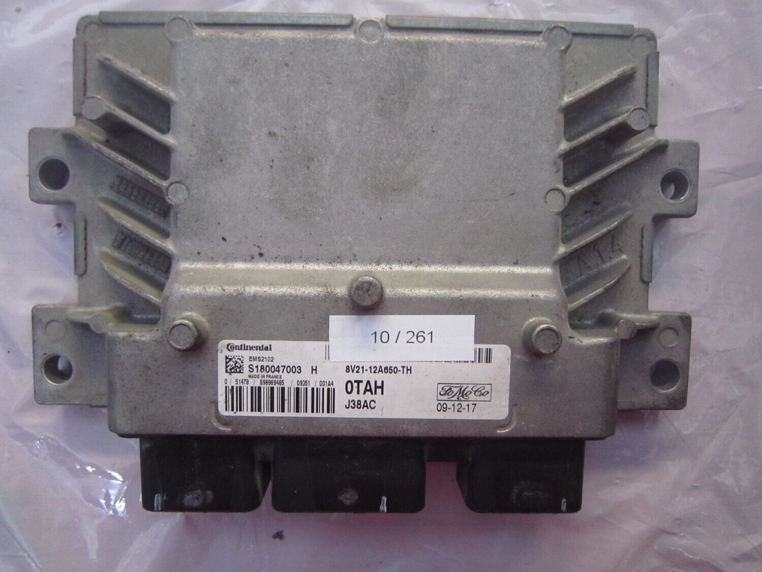 10-261 Centralina Motore Continental S180047003   8V21-12A650-TH 0TAH J38AC   FORD DIESEL FIESTA