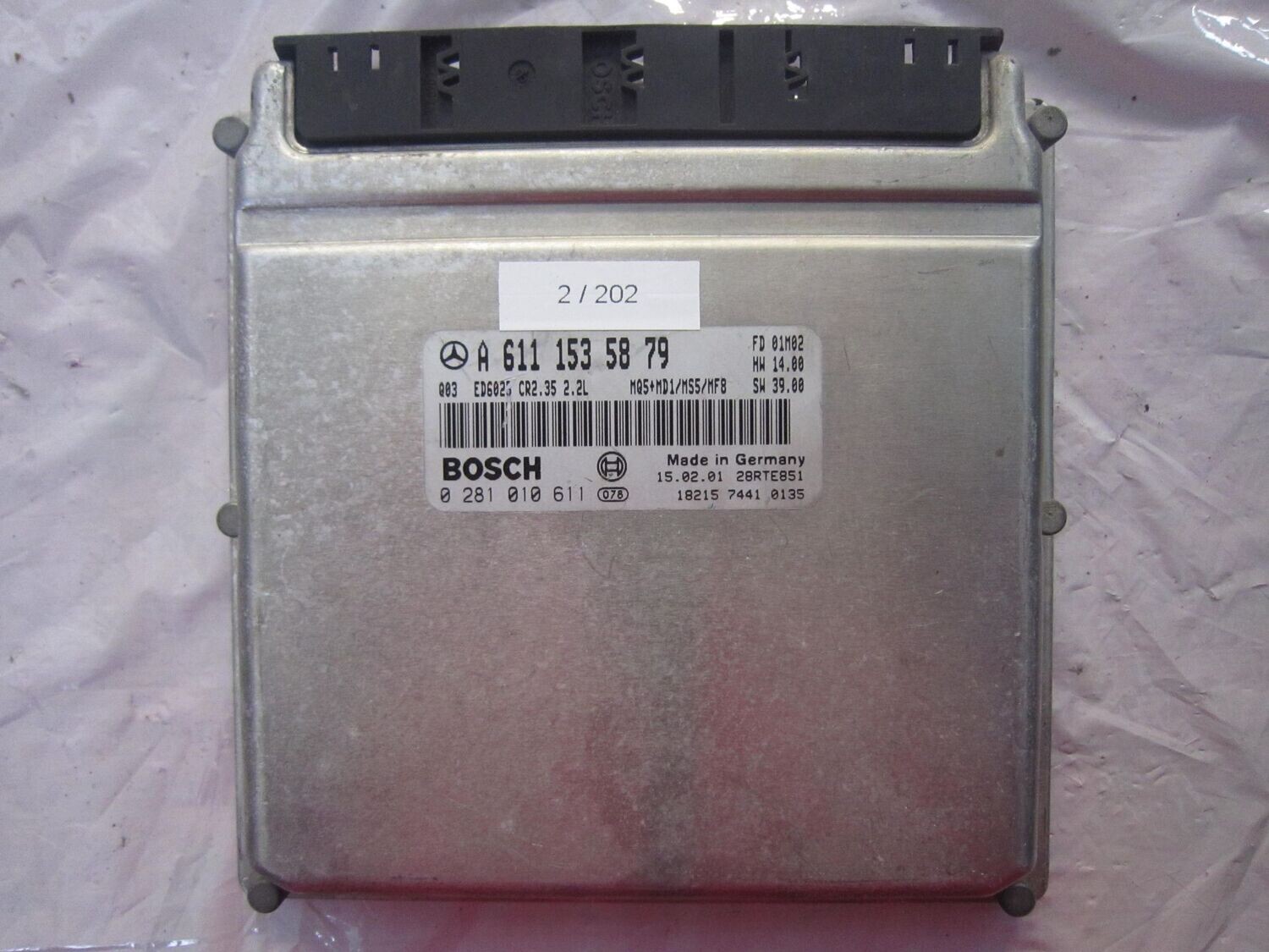 2-202 Centralina Motore Bosch 0 281 010 611 0281010611 A 611 153 58 79 28RTE051 CR2.35  MERCEDES Diesel VITO