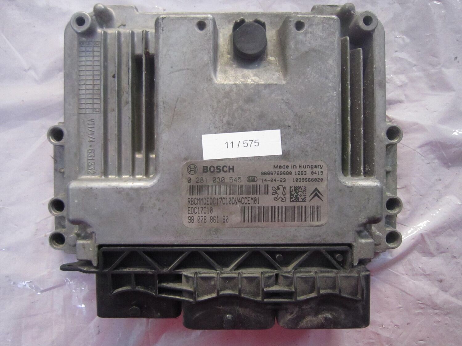 11-575 Centralina Motore Bosch 0 281 030 545 0281030545 98 078 861 80 1039S66020 EDC17C10  CITROEN / PEUGEOT Diesel 208