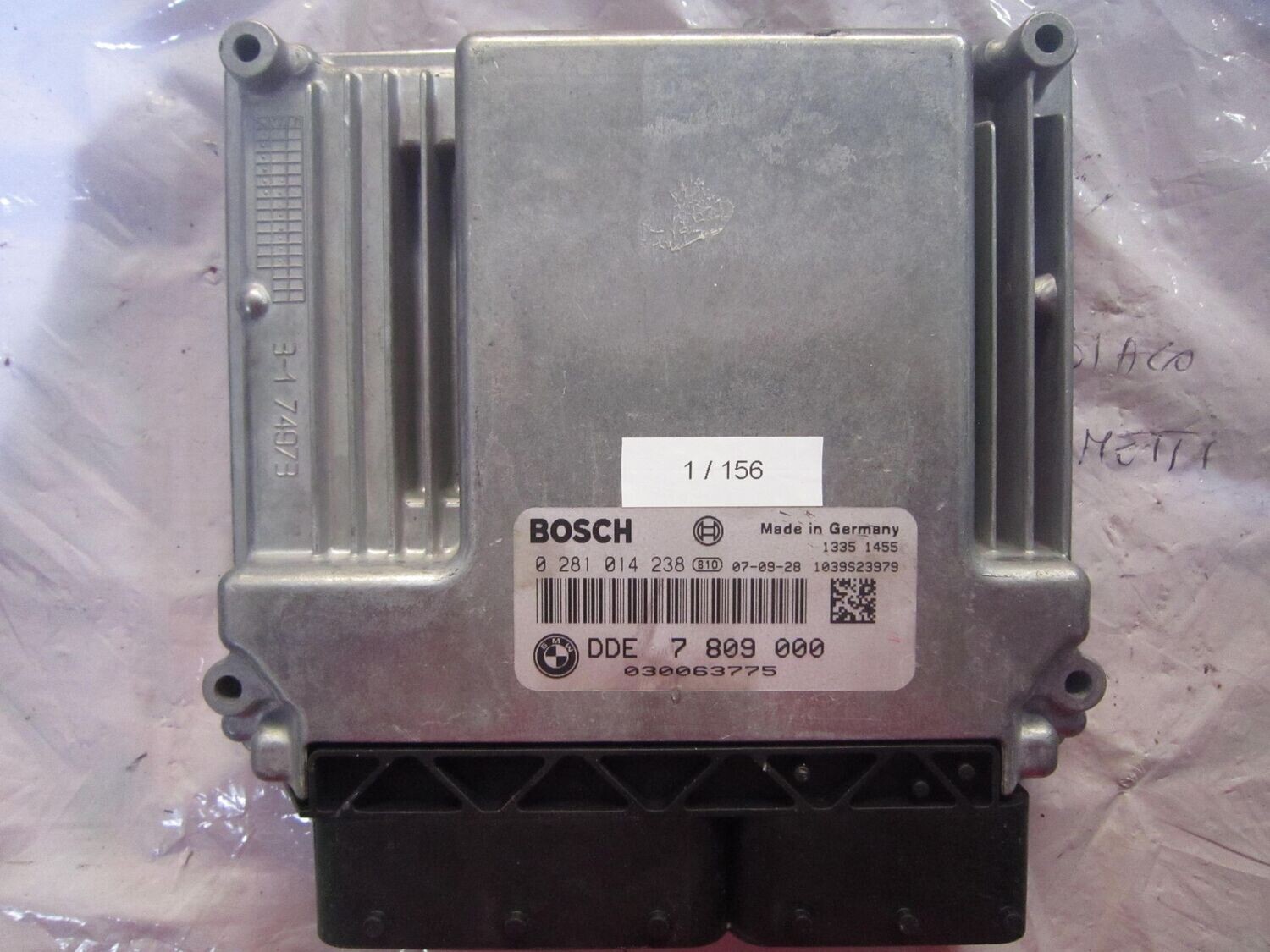 1-156 Centralina Motore Bosch 0 281 014 238 0281014238  1039S23979 DDE 7 809 000  BMW DIESEL SERIE 3