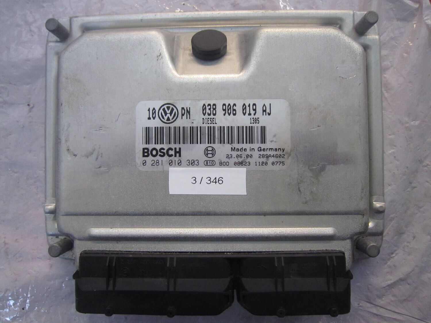 3-346 Centralina Motore Bosch 0 281 010 303 0281010303 038 906 019 AJ 28SA4602   VOLKSWAGEN Diesel PASSAT