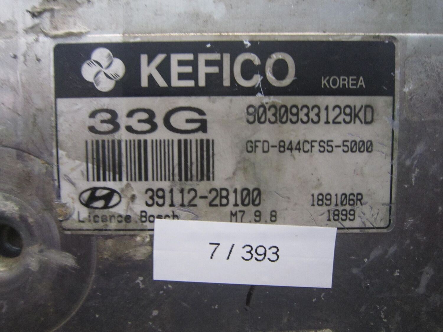 7-393 Centralina Motore Kefico 39112-2B100 391122B100 9030933129KD GFD-B44CFS5-5000   HYUNDAI Benzina I 30