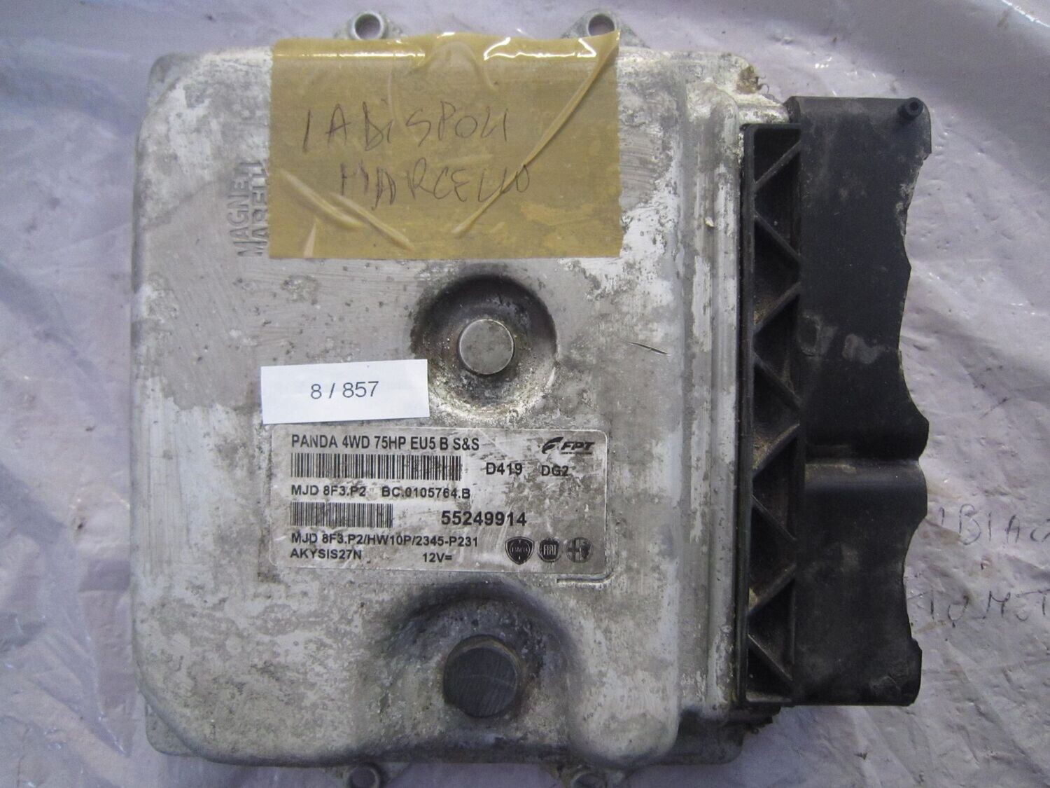 8-857 Centralina Motore Magneti Marelli 55249914   MJD 8F3.P2 BC.0105764.B PANDA 4WD 75HP EU5 B  S&S HW10P/2345-P231  FIAT  DIESEL PANDA