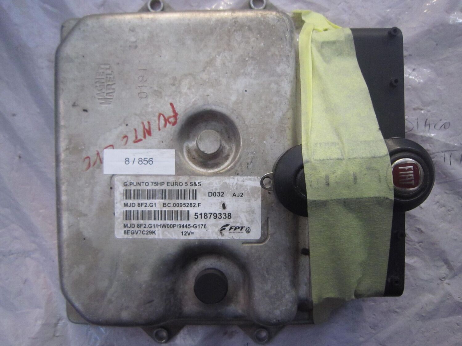 8-856 Centralina Motore Magneti Marelli 51879338   MJD 8F2.G1 BC.0095282.F G.PUNTO 75HP EURO 5 S&S HW00P/9445-G176  FIAT  DIESEL PUNTO