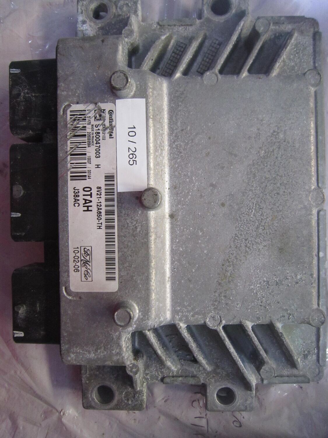 10-265 Centralina Motore Continental S180047003 H S180047003H 8V21-12A650-TH 0TAH J38AC   FORD DIESEL FIESTA