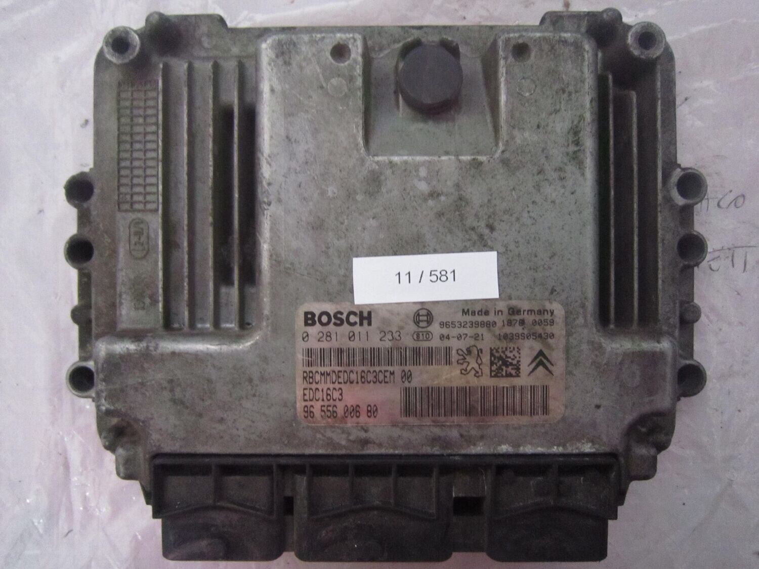 11-581 Centralina Motore Bosch 0 281 011 233 0281011233 96 556 006 80 1039S05430 EDC16C3  CITROEN / PEUGEOT DIESEL VARIE