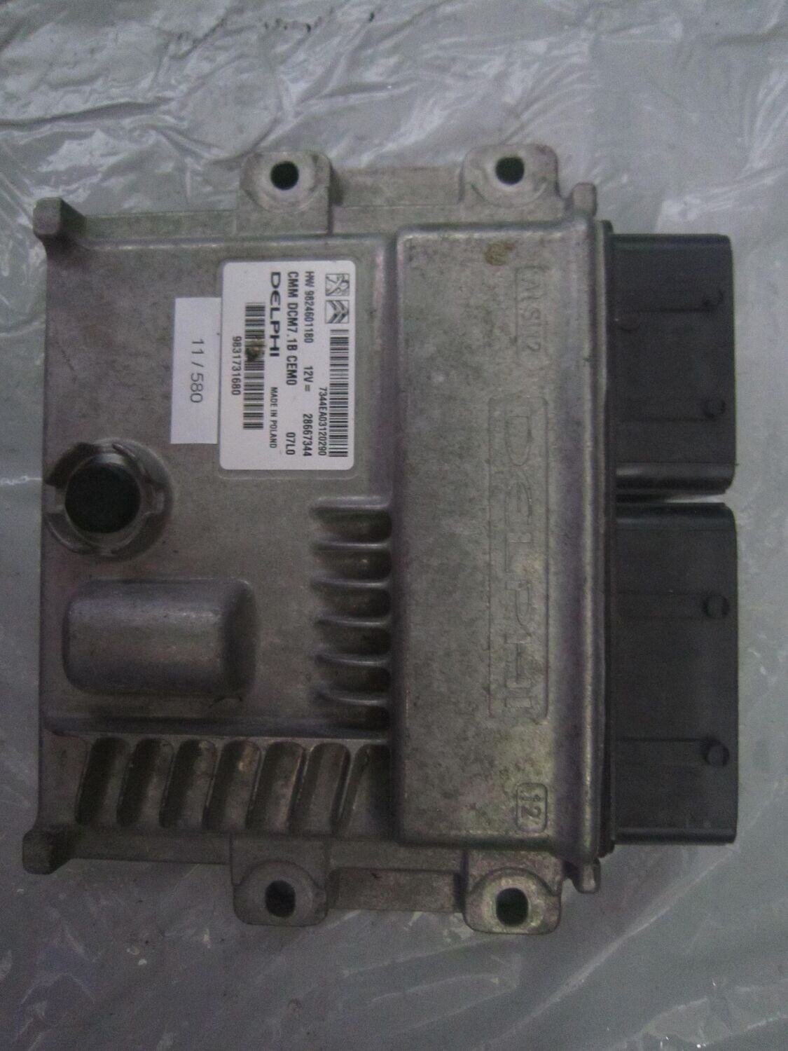 11-580 Centralina Motore Delphi 28667344   HW 9824601180 CMM DCM7.1B CEMO 9831731680 DCM7.1 CITROEN / PEUGEOT DIESEL BOXER