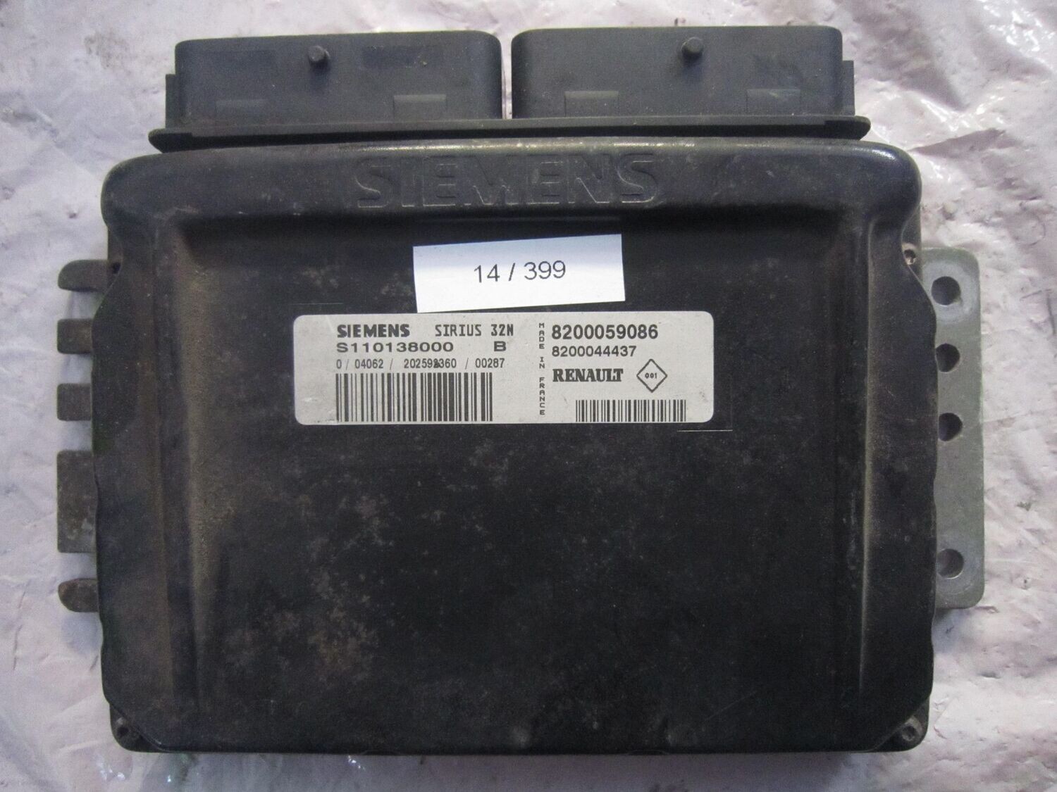 14-399 Centralina Motore Siemens S110138000   8200059086 8200044437 SIRIUS 32N  RENAULT BENZINA MEGANE_SCENIC