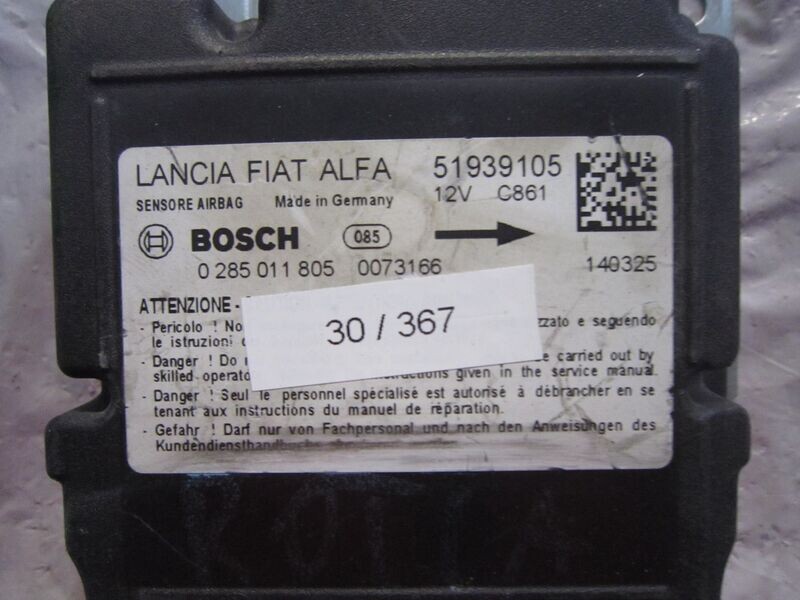 30-367 Centralina Airbag Bosch 0 285 011 805 0285011805 51939105    LANCIA  YPSILON
