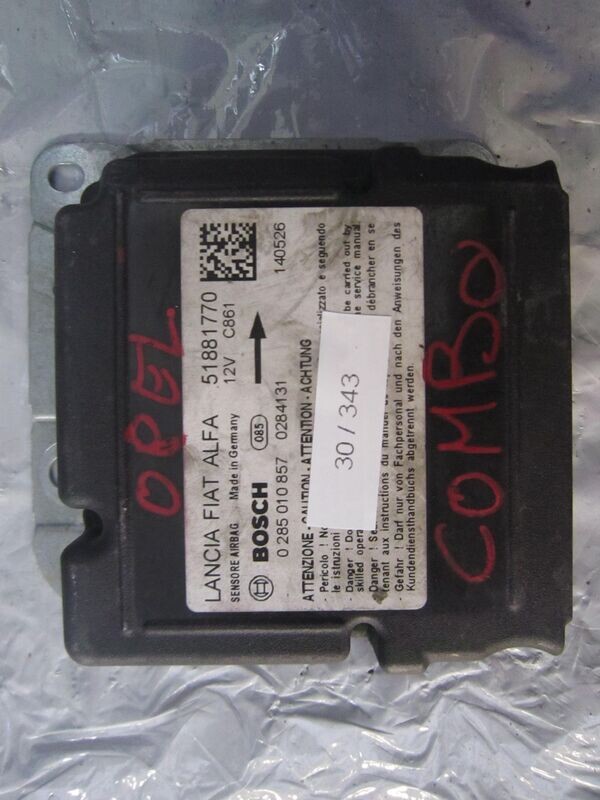 30-343 Centralina Airbag Bosch 0 285 010 857 0285010857 51881770 C861   OPEL  COMBO