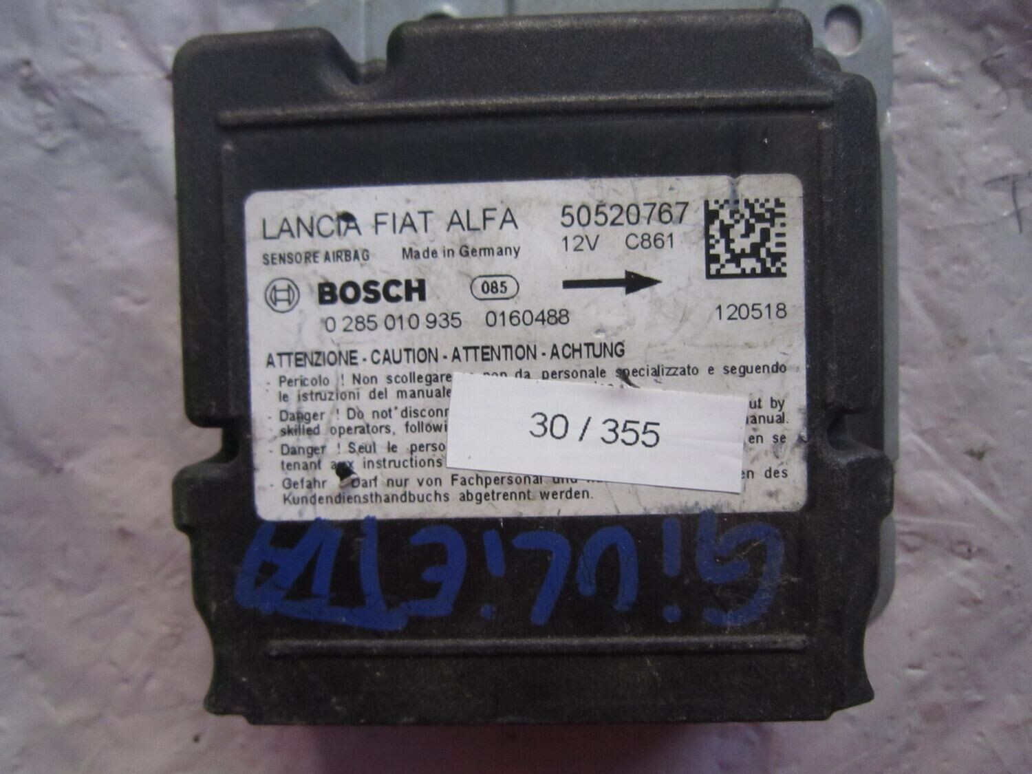 30-355 Centralina Airbag Bosch 0 285 010 935 0285010935 50520767    ALFA ROMEO  GIULIETTA