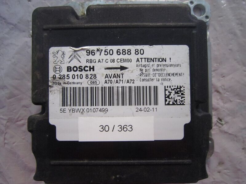 30-363 Centralina Airbag Bosch 0 285 010 828 0285010828 9675068880    CITROEN / PEUGEOT  207