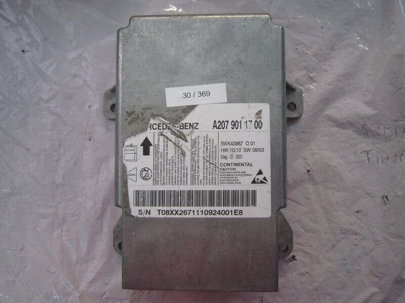 30-369 Centralina Airbag Continental 5WK43967   A207 901 17 00 Q01   MERCEDES  CLK