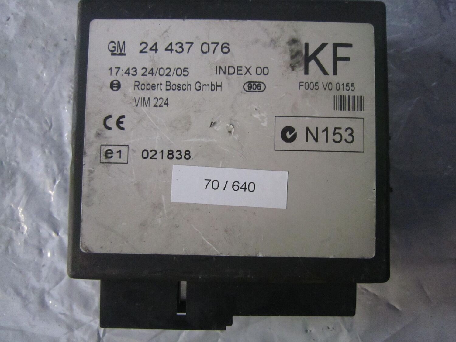 70-640 Modulo Chiusura Centralizzata GM 24 437 076 24437076 F005 V0 0155 021838 INDEX 00 VIM 224 OPEL  ZAFIRA