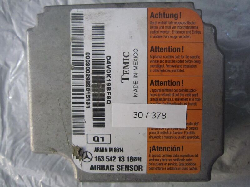 30-378 Centralina Airbag Temic 163 542 13 18 1635421318 M 8314    MERCEDES  ML