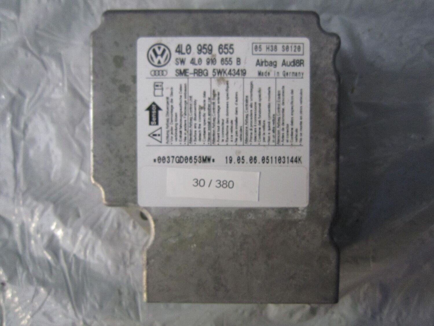 30-380 Centralina Airbag Sme 5WK43419   4L0 959 655    AUDI  Q 7